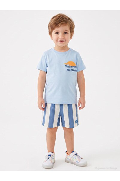 Civil Boys Palm Sun Printed 2-5 Years Old Set - Blue