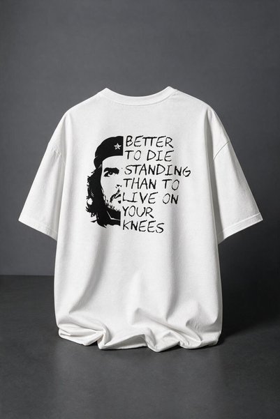 Ninkasiwear Che Guevara Unisex Oversize T-Shirt - Special Collar Print 24/1 Cotton