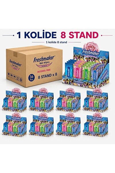 Freshmaker ıslak cep mendili çiçek 15li x 36lı 8 stand