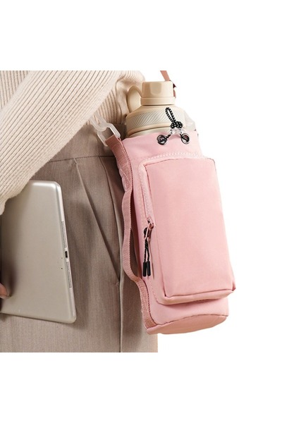 Choice3 Pink with Adjustable Shoulder Strap Water Bottle Holder Pouch With Ph...