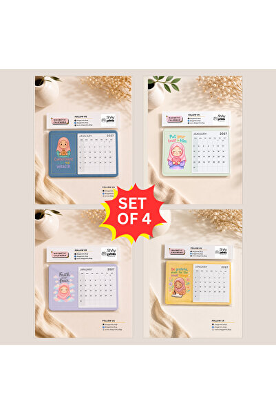 Generic Brand 4pcs 2027 Affirmation Mini Magnetic Calendar