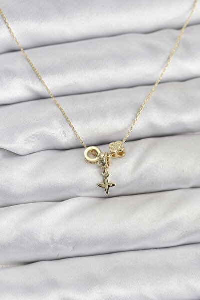 Inure Jewelry Gold Color Brass Minimal Charm Women's Necklace