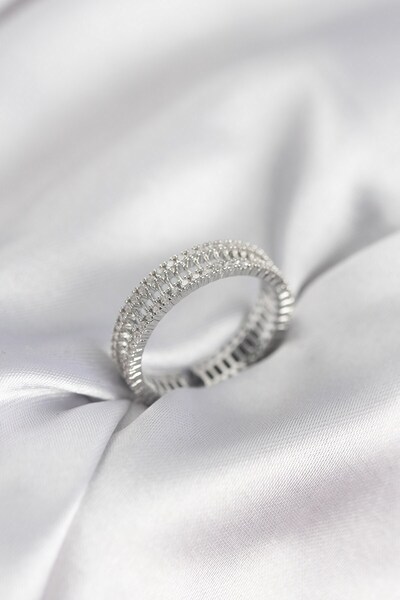Inure Jewelry Silver Color Minimal Zircon Stone Women's Ring