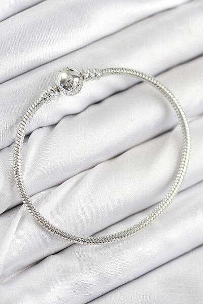 Inure Jewelry Brass Charm Topcuk Model Silver Color Women's Bracelet