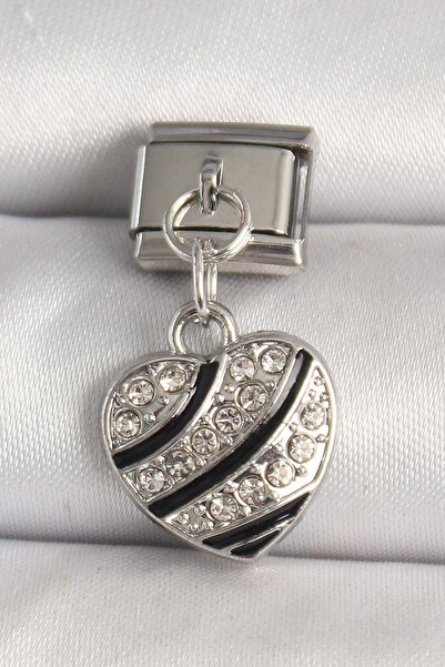 Inure Jewelry 316L الصلب الفضة اللون الزركون حجر القلب نموذج ترشيح سحر