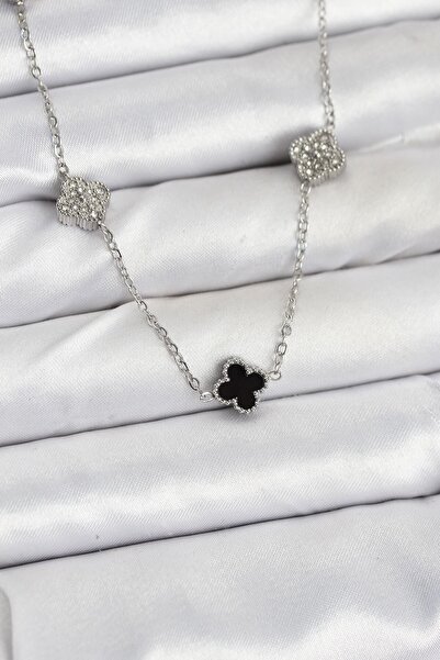 Inure Jewelry 316L Steel Chain Silver Color Black and Zircon Stone Baby Boy C...