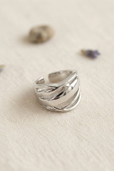 Inure Jewelry Knitted Form Wide Design Silver Color Ring