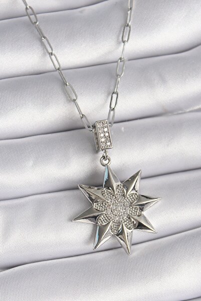Inure Jewelry 316l steel silver color zircon stone pole star model women neck...