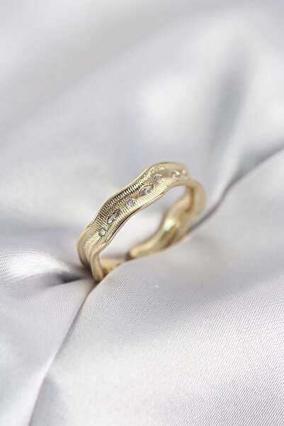 Inure Jewelry Gold Color Water Drop Model Zircon Stone Women's Ring