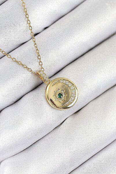Inure Jewelry 316L Steel Zircon Stone Moon and Sun Model Gold Color Women's N...