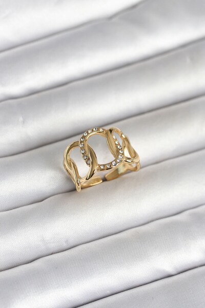 Inure Jewelry 316L Steel Gold Color Milky Way Model Women's Ring