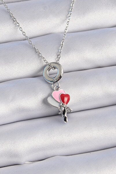 Inure Jewelry 316L Steel Silver Color Colorful Heart Figure Charm Model Women...