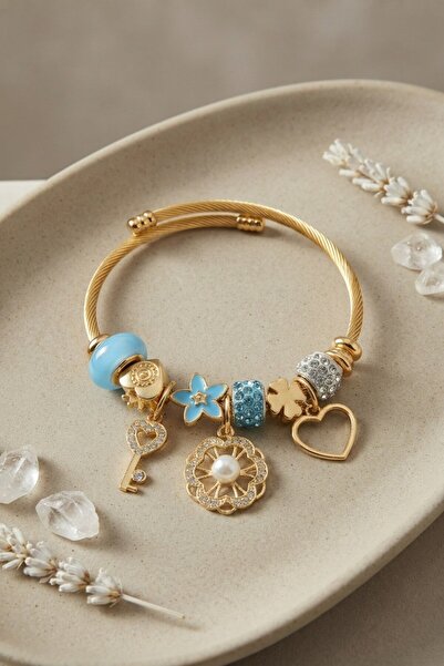 Inure Jewelry Blue Charmlı Model Women's Bracelet