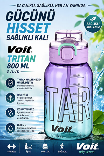 Voit Water Bottle (Drinking Bottle) Star Tritan Water Bottle / Blue-Green / 8...