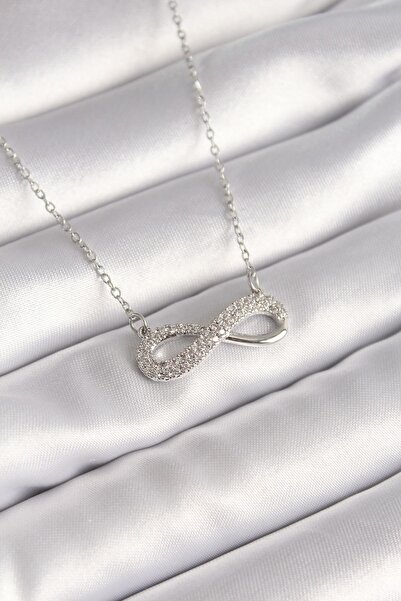 Inure Jewelry 316L Steel Silver Color Chain Zircon Stone Infinity Model Women...