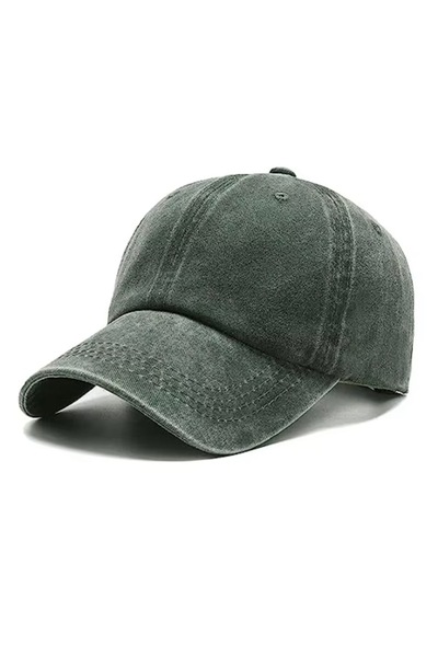 ZERAMİNE Khaki Unisex Vintage Hat Adjustable Vintage Plain Hat