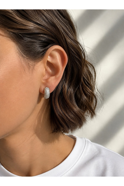Owentis Steel Silver Full Fitted Stone Braces Model Vera Earrings - Does Not ...
