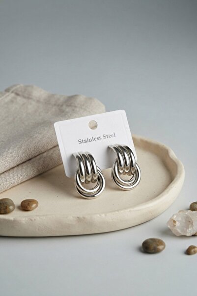Inure Jewelry 316L Steel Silver Color Bohemian Hoop Model Earrings