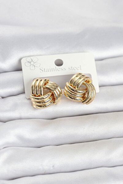 Inure Jewelry أقراط نسائية من الفولاذ 316L بلون ذهبي وتصميم حلزوني