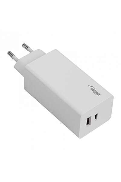 Akyga Priză încărcător 1 x USB tip C + 1 x USB-A PD GaN 100W 5-20V/1.5-5A, AK...