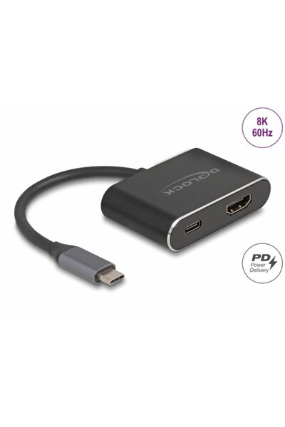 DELOCK Adaptor USB tip C la HDMI (DP Alt Mode) 8K HDR + PD 100W, 64199