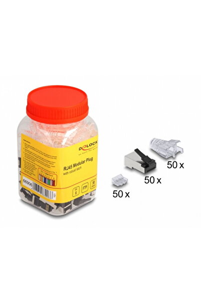 DELOCK Set 50 buc conector de retea RJ45 FTP pentru Cat.6 + manson transparen...