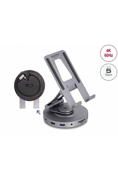 DELOCK Stație de andocare USB-C la HDMI 4K60Hz/1xUSB-C+2xUSB-A/SD+MicroSD/PD ...