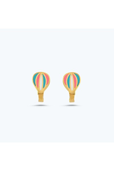 Altınbaş Altın Çocuk Renkli Balon Küpe