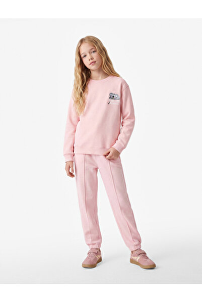 Koton Üç İplik Şardonlu Bisiklet Yaka Uzun Kollu Koala Baskılı Sweatshirt