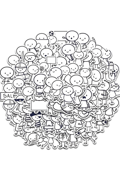 Choice 66PCS 66PCS Q Version of Small Character Painting Stickers Cartoon Caf...