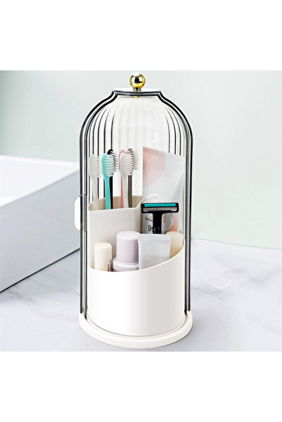 Choice White Clear Toothbrush Holders with Sliding Lid Rotating Electric Toot...