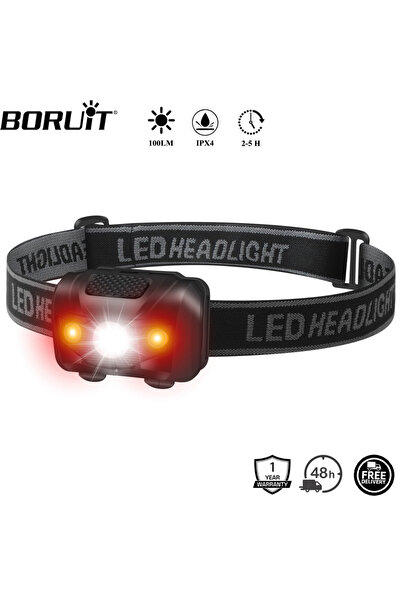 Choice BORUiT 3W Powerfull Mini Headlamp Red Light LED Headlight 4-Mode Water...