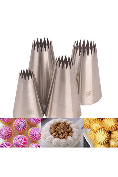 Choice 4pcs Large Metal Cake Cream Decoration Tips Set Pastry Tools Stainless...