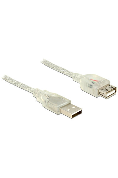 DELOCK Cablu prelungitor USB 2.0 Tip-A tată > USB 2.0 Tip-A mamă 1.5m transpa...
