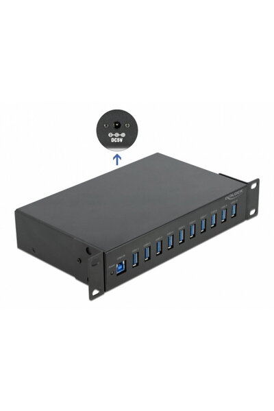 DELOCK HUB industrial cu 10 x USB-A 3.2 Gen 1, 64112