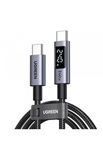 Ugreen Cablu de date și încărcare USB-C - USB-C 65866 Display, 240W, 1m, Gri