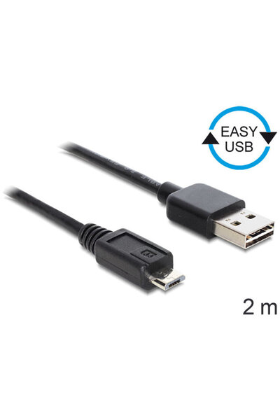 DELOCK Cablu EASY-USB 2.0-A mascul > Micro USB 2.0 mascul 2 m