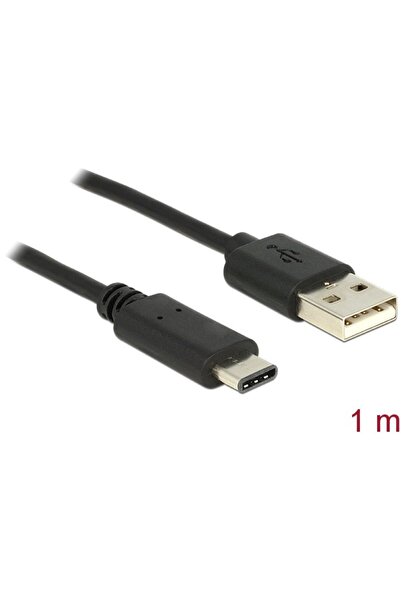 DELOCK Cablu USB Tip-C 2.0 mascul > USB 2.0 tip-A mascul 1 m negru
