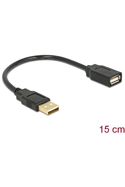 DELOCK Cablu prelungitor USB 2.0 A-A 15 cm tată / mamă