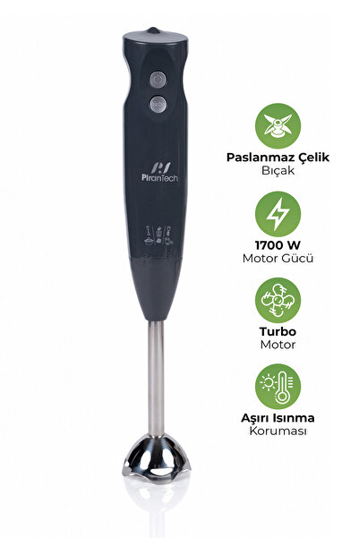 PiranTech YH-83 Çubuk El Blenderi – Turbo Fonksiyonlu, Kolay Temizlenebilir