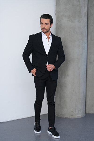 GustmanModa SİYAH SLIM FİT TAKIM ELBİSE