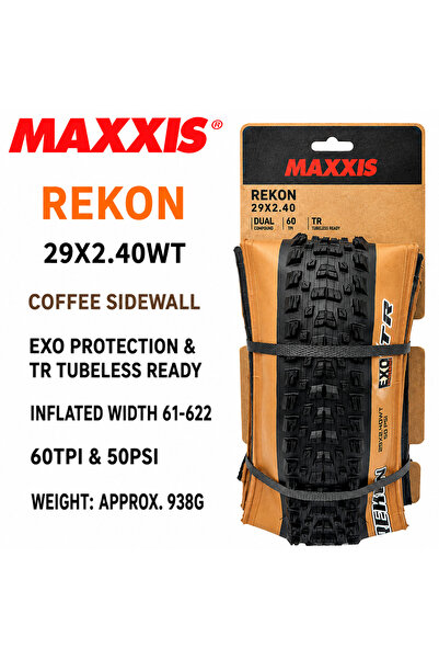 Maxxis 1PC 29x2.4WT EXO TR Tubeless REKON RACE EXO TR(M355RU) FOLDABLE TIRE O...