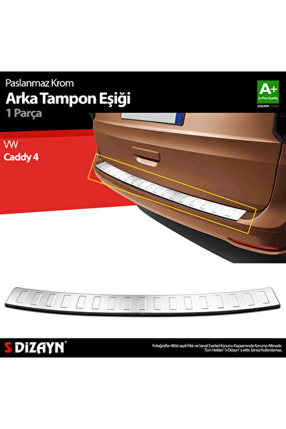S Dizayn S-Dizayn VW Caddy 4 Krom Arka Tampon Eşiği 2021 Üzeri 7653020