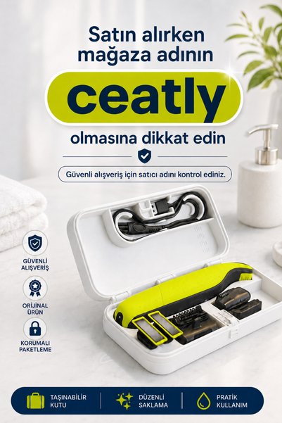 ceatly صندوق ماكينة الحلاقة ون بليد - حقيبة تخزين وحماية متينة