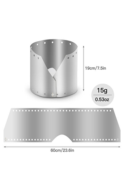 Choice1 Height 19cm Outdoor Camping Stove Wind Shield Screen Ultralight Ultra...