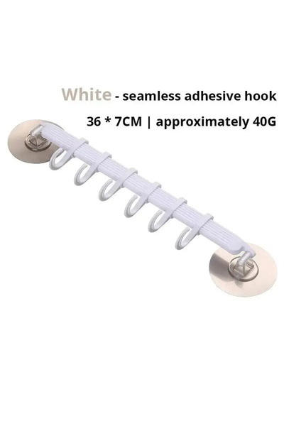 Choice 1pc White 1PC White Suction Cup Hook 6 Rows Kitchen Bathroom Corner Su...
