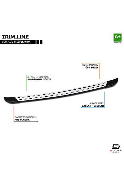 S Dizayn S-Dizayn VW Caddy 3 TrimLine Gri Arka Koruma 2004-2020 VW-CD3-AKA-TR-GR