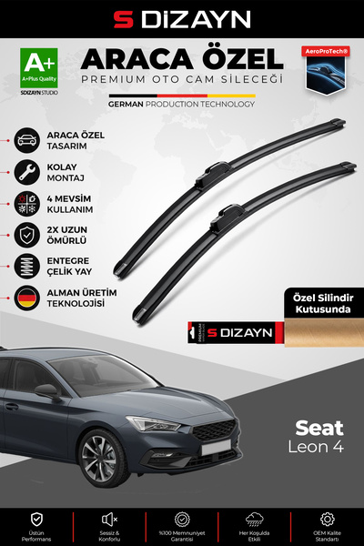 S Dizayn S-Dizayn Seat Leon Ön Cam Silecek Seti 2020 Üzeri Premium Araca Özel...