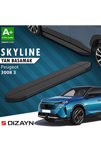 S Dizayn Peugeot 3008 3 Skyline Siyah Yan Basamak 183 Cm 2024 Üzeri A+ Kalite...