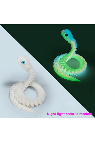 Choice Luminous Rainbow 3D Printed Viper Decoration, Glowing Figures with Mov...